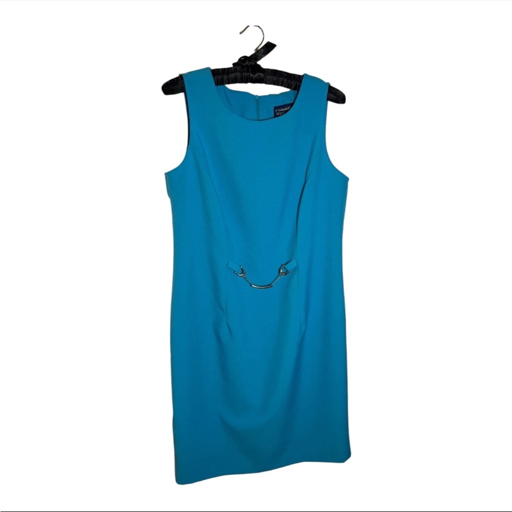 Willow Ridge 90s Vintage Blue Sleeveless Chain Dress Sz 12